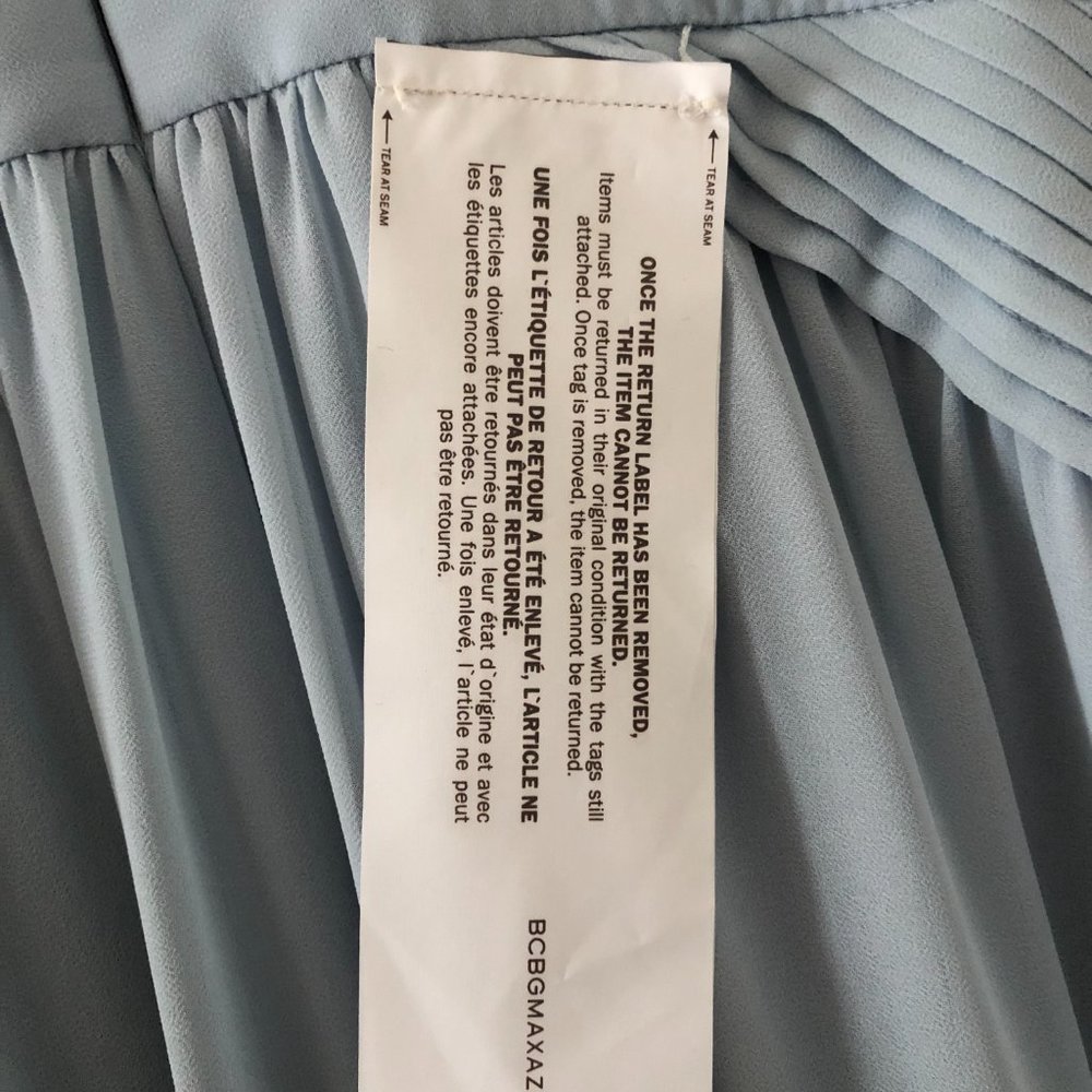 NWT BCBG Stunning Blue Sheer Panel Formal Gown - Picture 2 of 5
